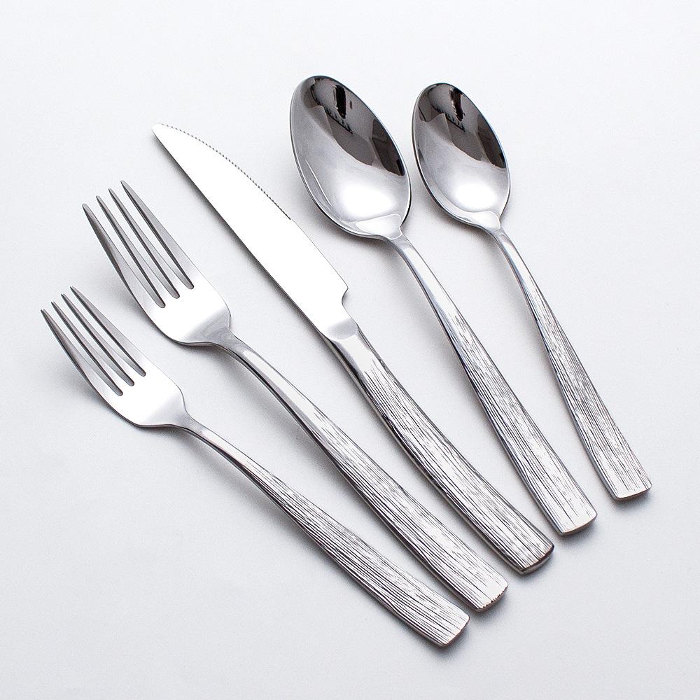 

Stainless steel creative tree pattern knife, fork and spoon high-end hotel western tableware steak knife, fork and spoon set