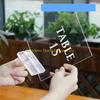 92MF 10Pieces Clear Table Number Holders Small Sign Display Stand Acrylic Texture Suitable for Menu Display and Office Use