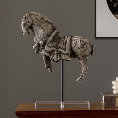 Resin Handicrafts Simulation Animal Sculpture Horse Sculpture Retro Warhorse Ornaments Decorative Figurines Home Decoration