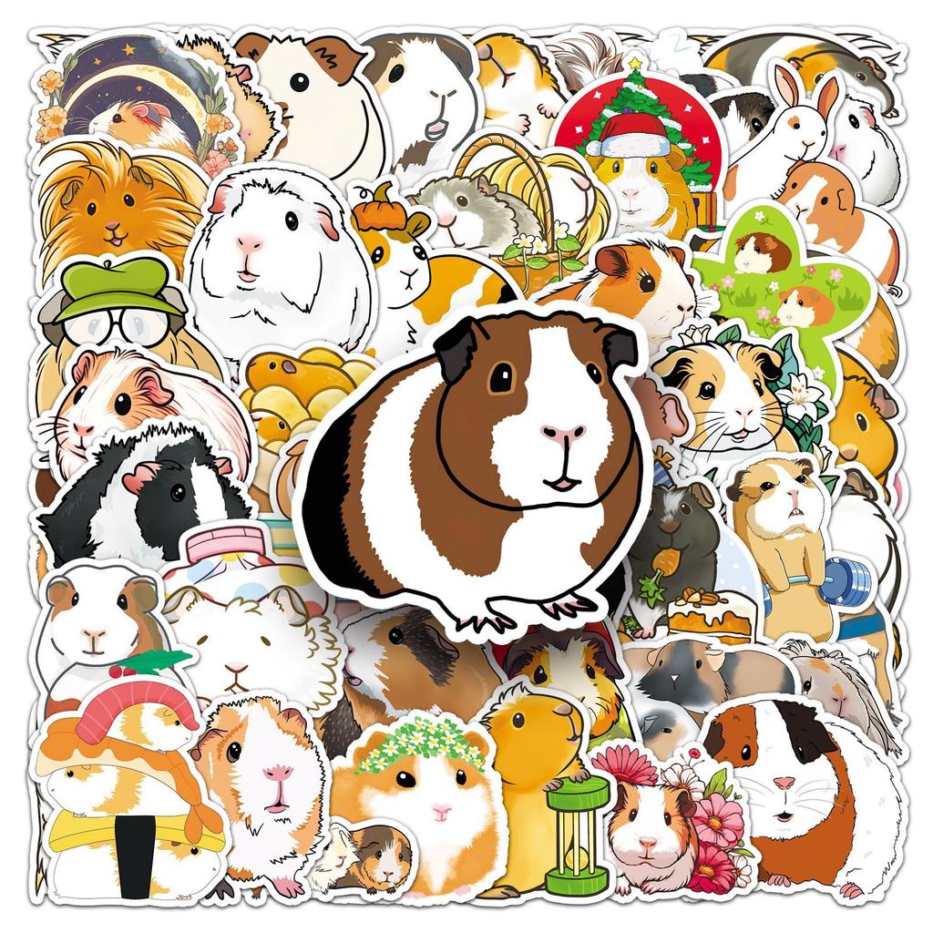 51 Guinea Pig Graffiti Stickers Personalized Cartoon Cute Animal Decoration Mobile Phone Case Water Cup Hand Ledger Stickers