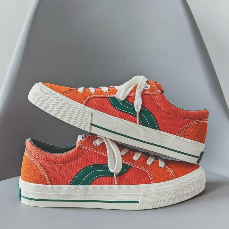 Retro Spring & Autumn Canvas Skate Shoes - Men's Breathable Casual Sneakers