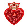 Red Heart Bead Embroidery Patch for DIY Clothing