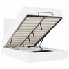 Cadre de lit avec matelas - 120x190 cm - Similicuir blanc - Rangement sous le lit - Mécanisme hydraulique