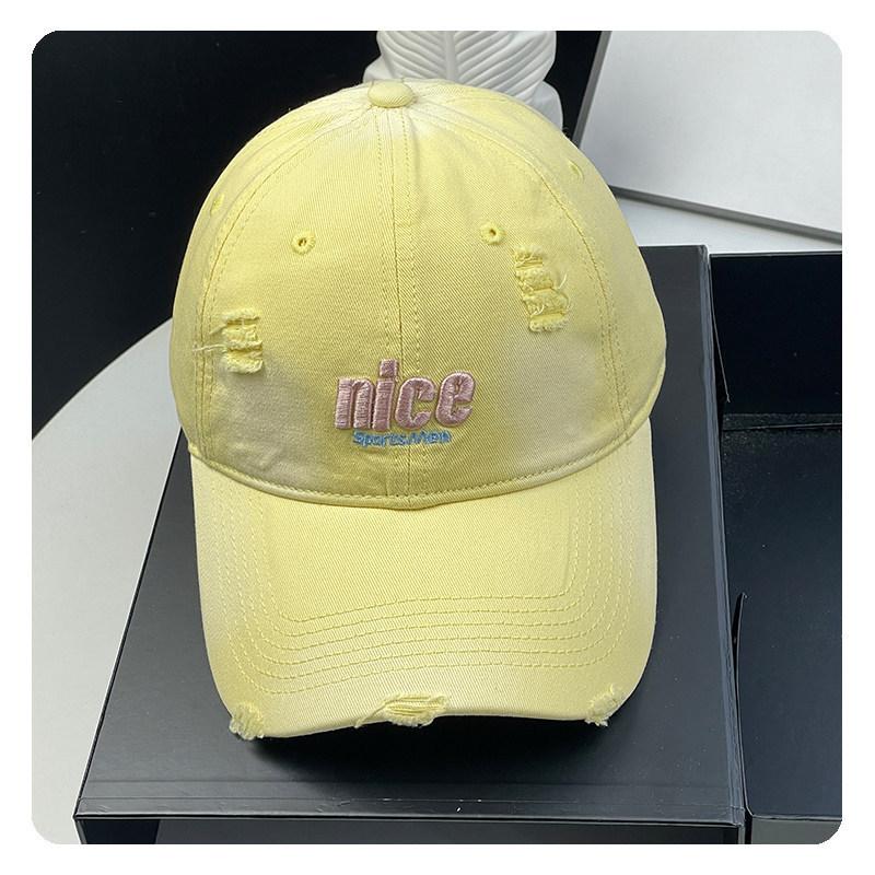 Spring And Summer Ripped Baseball Cap Female Alphabet Embroidered Cap Versatile Sun Hat High Quality Hat Men
