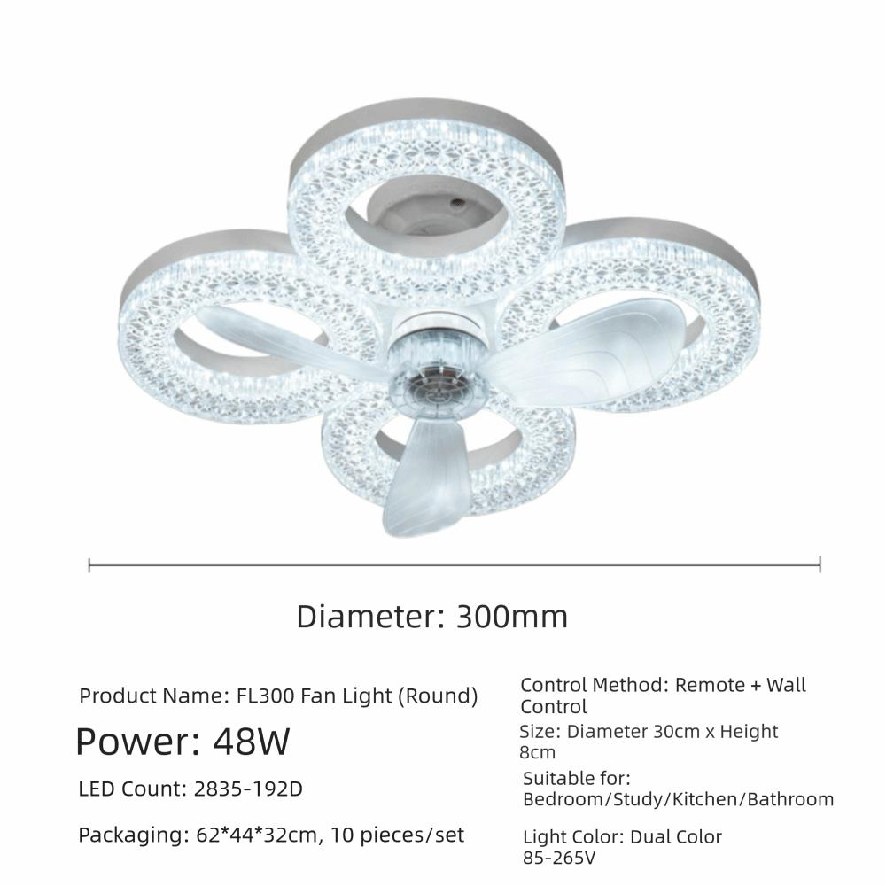 Silent Operation Fan Light Large Air Volume LED Fan Lamp 2 In 1 Fan Light Indoor Lighting Circle-1