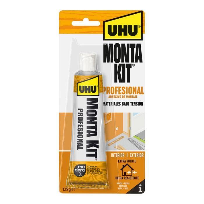 Adhésif de montage - Uhu - Monta Kit® Professionnel - 125g - Caoutchouc néoprène - Multi-usages