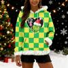 Women's Christmas  print contrasting loose casual hoodie
