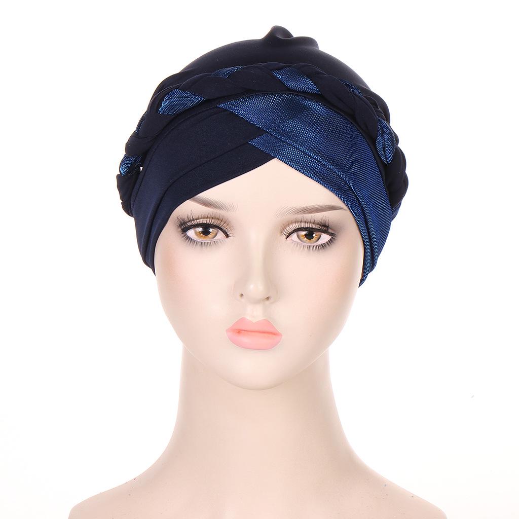 Multicolor Lurex Stitch Milk Silk Braid Headscarf Hat