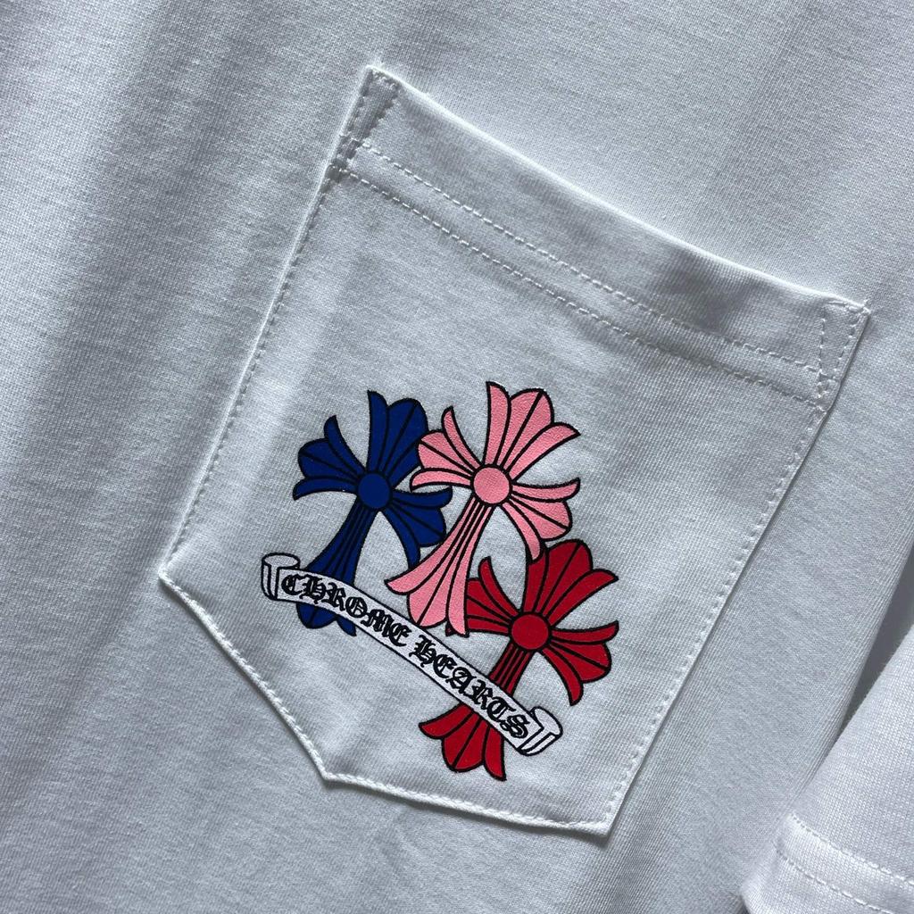 8505 CHROME HEARTS 2025 Καλοκαίρι Νέο Υψηλής Ποιότητας Βαμβακερό Στρογγυλό Λαιμό Φαρδύ μεγάλο μέγεθος Ανδρικό και γυναικείο μπλουζάκι Ζευγάρι