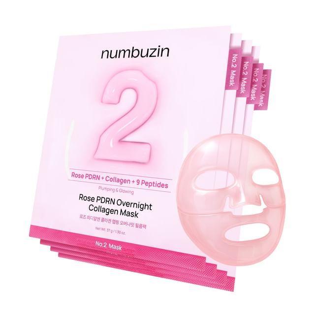 numbuzin - No.2 Rose PDRN Overnight Collagen Mask Set 37g x 4 sheets
