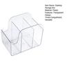 Förvaringslåda med mobiltelefonfack, transparent akrylorganisatör med 3 fack, genomskinlig brevpappershållare