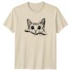 Peeking Cat Cute Kitten Animals Cats Graphic Mens T-Shirt Womens Tee Unisex Top