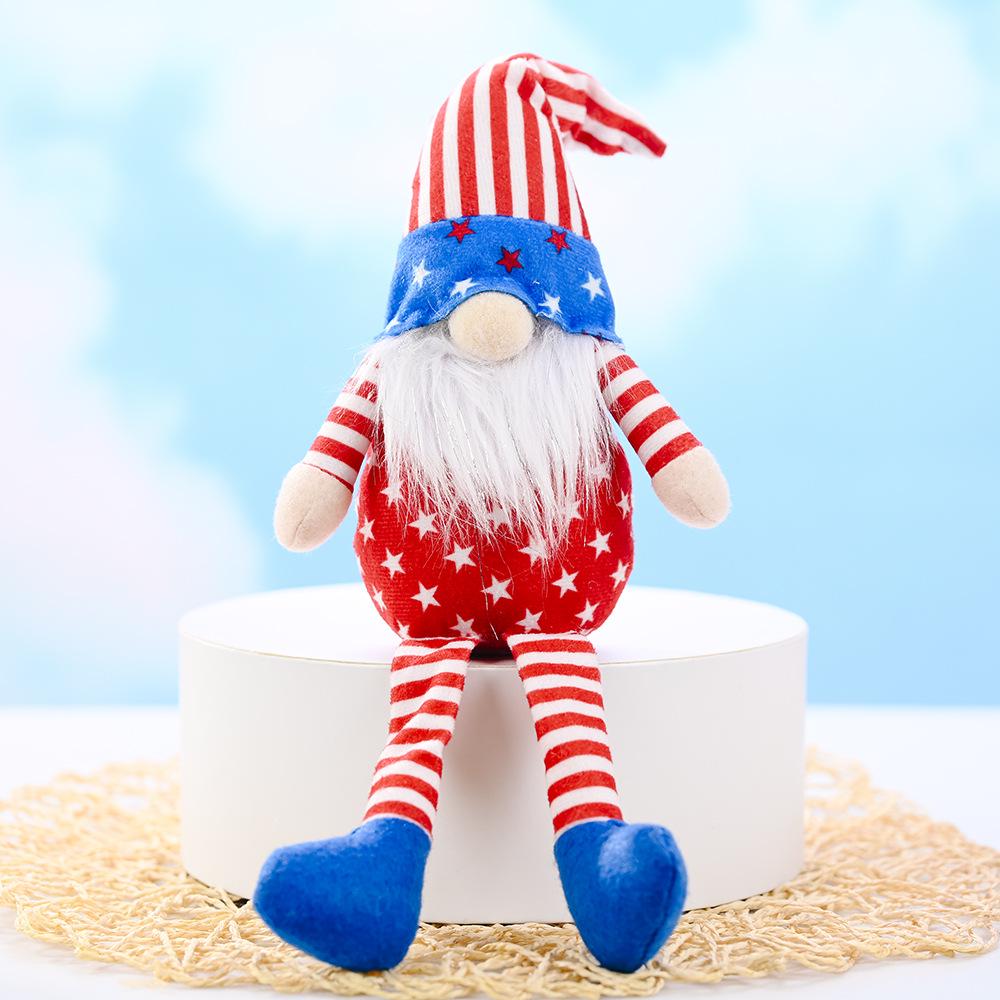 Rudolph the Independence Day Star Gnome Plush Doll Ornament