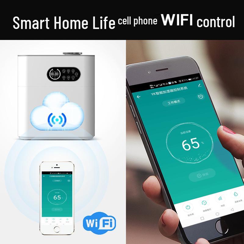 Heated Ultrasonic Humidifier: Large Capacity, Silent, WiFi-Enabled Aromatherapy Machine for Home and Office