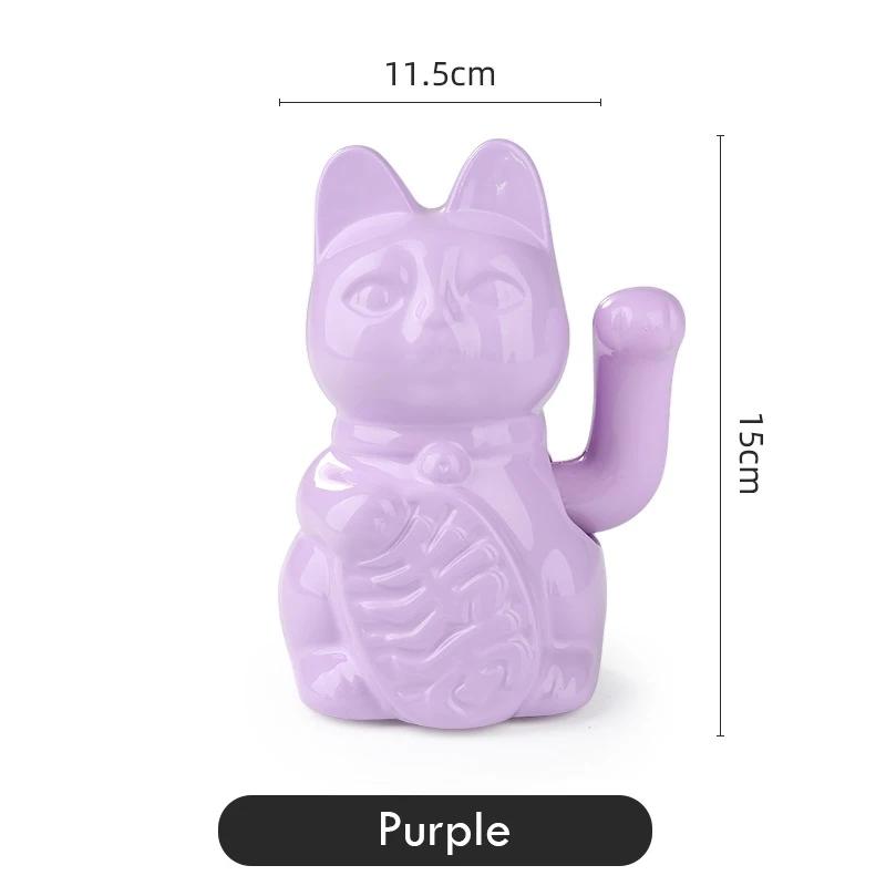 5,9 Zoll große Glückskatze aus Keramik mit winkendem Arm, Maneki Neko, winkende Katze für Glück, Reichtum und Wohlstand, Dekoration, Fengshui-Ornament