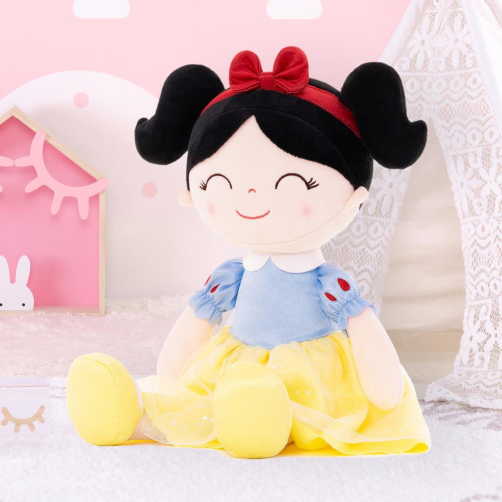 16inches Plush Dolls Red Bow Princess Baby Girls Toys Yellow Soft for Children's Day Gifts