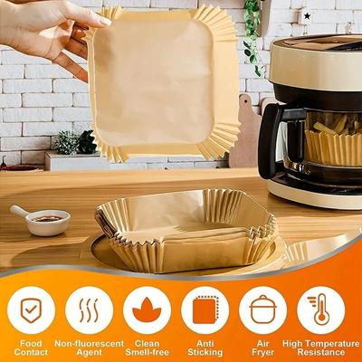 Carta per friggitrice ad aria Cucina Airfryer Carta usa e getta Fodera per cottura Carta a prova di olio Antiaderente Tappetino da forno per barbecue Accessori