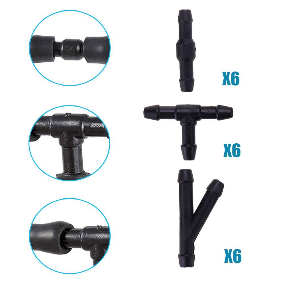 18ks Univerzální Car TY Přímý 3cestný konektor Hadice trysky stěrače do auta Spojovací hadička na hadici pro auto Vnější příslušenství