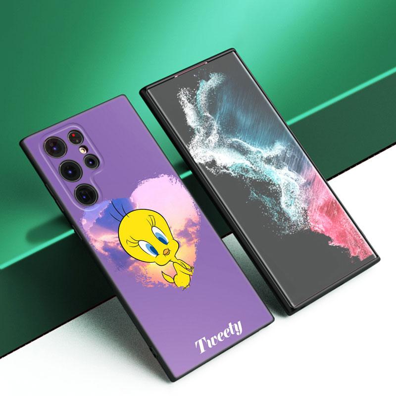 

Желтый мультяшный птица черный силиконовый чехол для телефона Samsung Galaxy S23 S21 S20 FE S24 S22 Ultra S10E S10 S9 S8 Plus Samsung S20 Plus