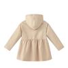Girls' British Style Button Trench Coat with Detachable Hood - Waist-Defining, Solid Color, Mid-Length, Autumn Classic Fashion.