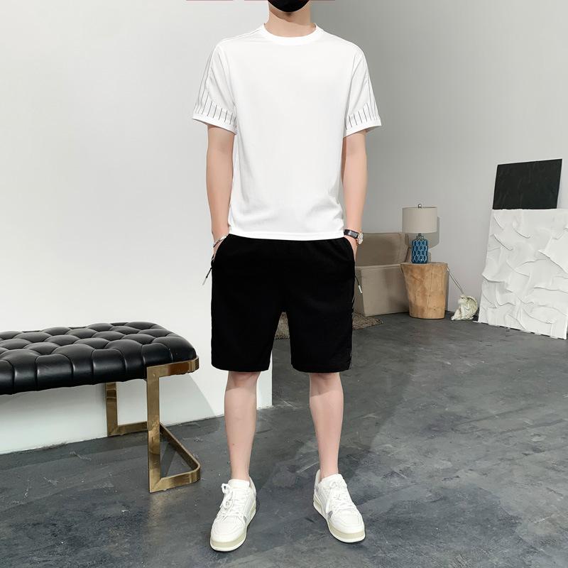 New casual sports suit men's short-sleeved T-shirt shorts set summer youth fashion clothes