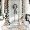 2 Pack Wreath Sash for Front Door Boxwood Wreath Sash Garland Front Door Porch Decor(White and Black Plaid)