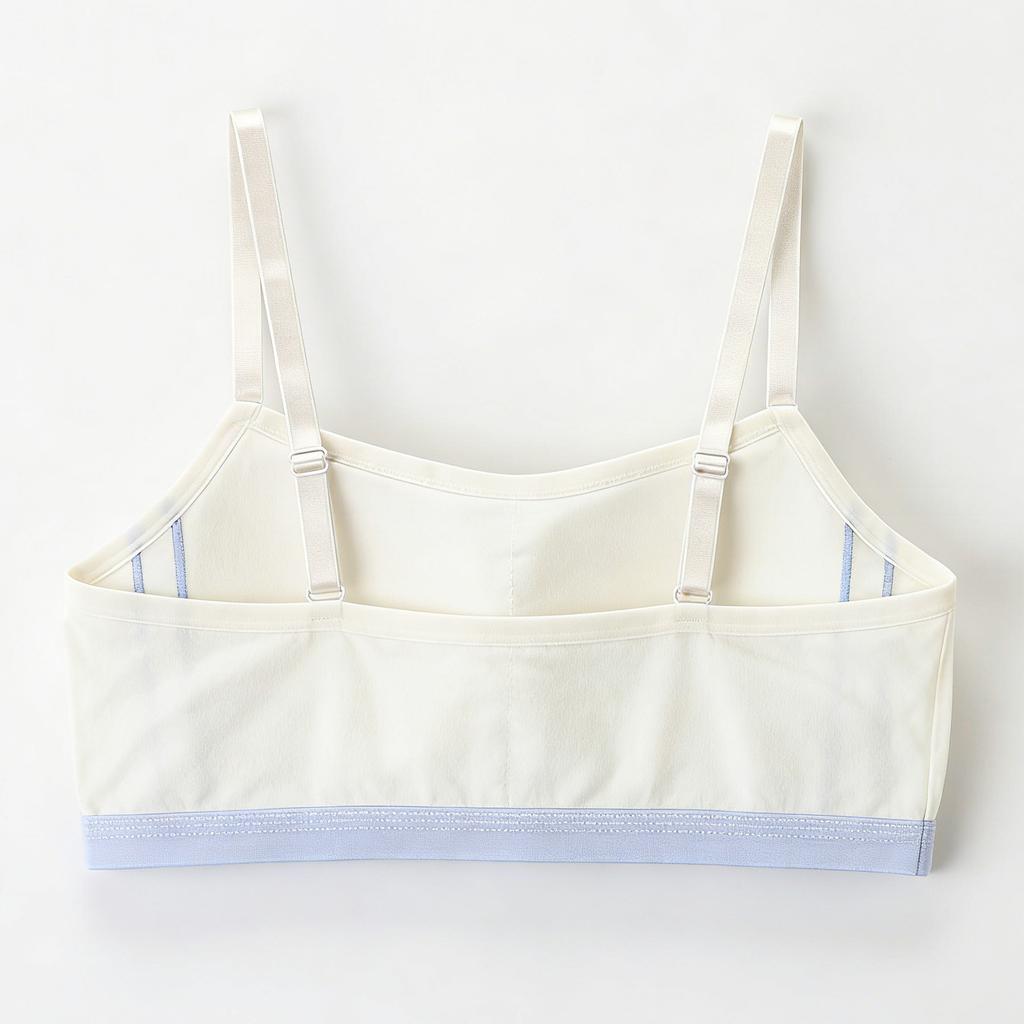 Adjustable Shoulder Strap Sports Bra For Girls (10-14 Years Old) With Fixed Cup