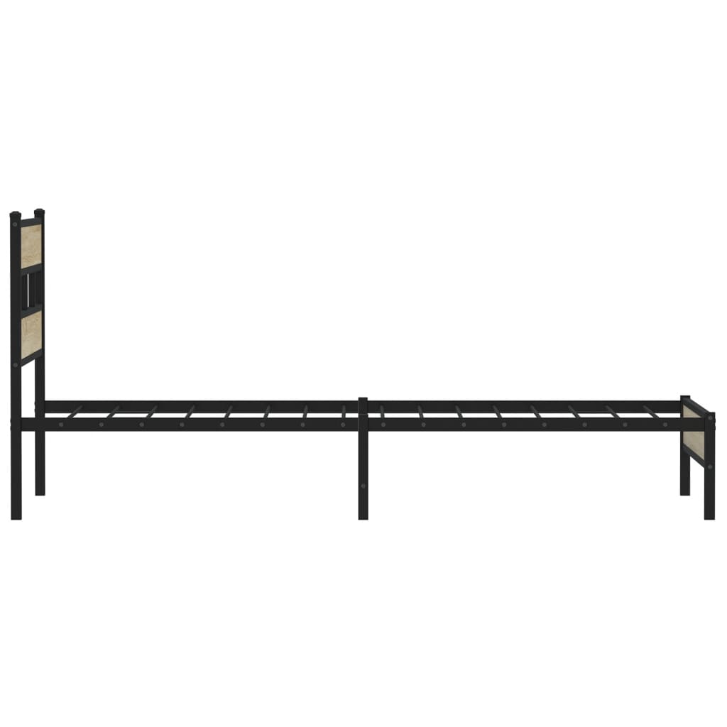 Bed Frame without Mattress Sonoma Oak Finish 90 x 200 cm Engineered Wood