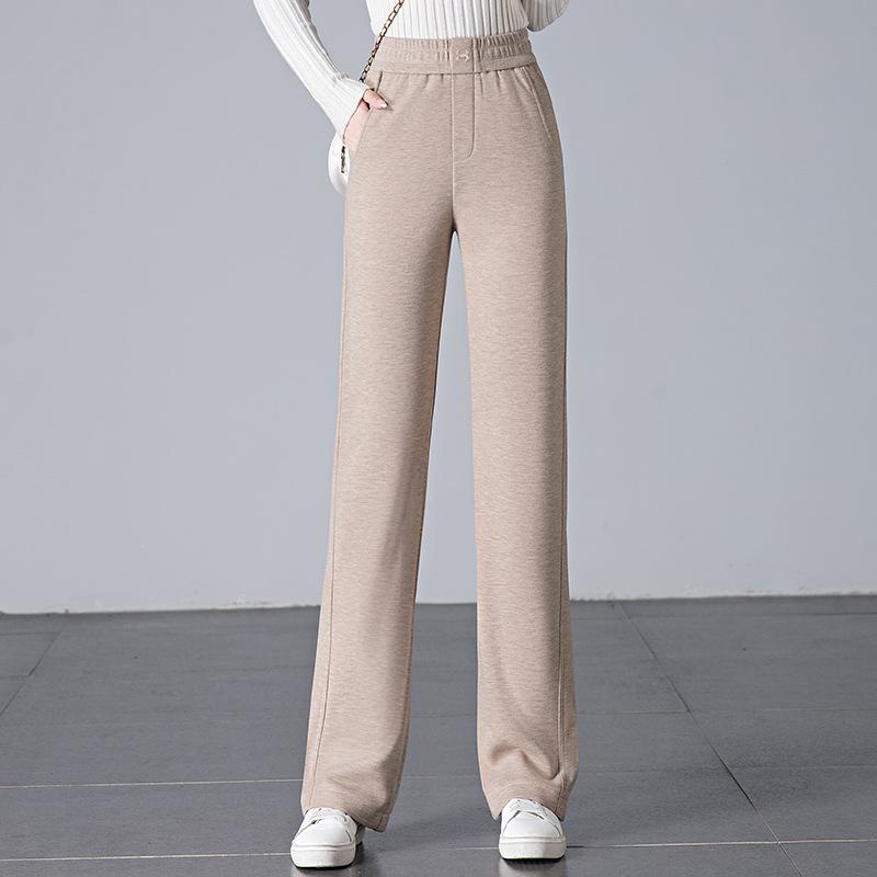 

Женские зимние брюки из шерсти и ацетата свободного кроя с эластичной талией - Стройнящие, Универсальные, Плотные, Дизайн от зауженных к широким штанинам XL