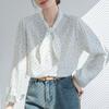 Bow Tie Long Sleeve Shirts Sweet Floral Baggy Shirts Comfortable Blouses for Women  Office
