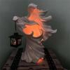 7.87" Resin Ghost W/ Lantern Ghost Statue Garden Yard Decoration