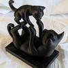 3D-Druck Eltern-Kind-Katzenstatue Minimalistische Katzen-Schreibtischdekoration Geschenk für Katzenliebhaber