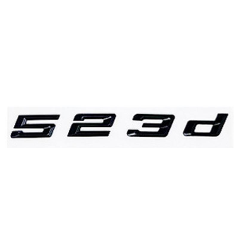 Neues Schriftart Numerisch & Buchstabe ABS Emblem für BMW 5er E39 E60 E61 F10 F11 G30 - 520d 523d 525d 530d 535d 540d Kofferraum Logo Aufkleber pu2