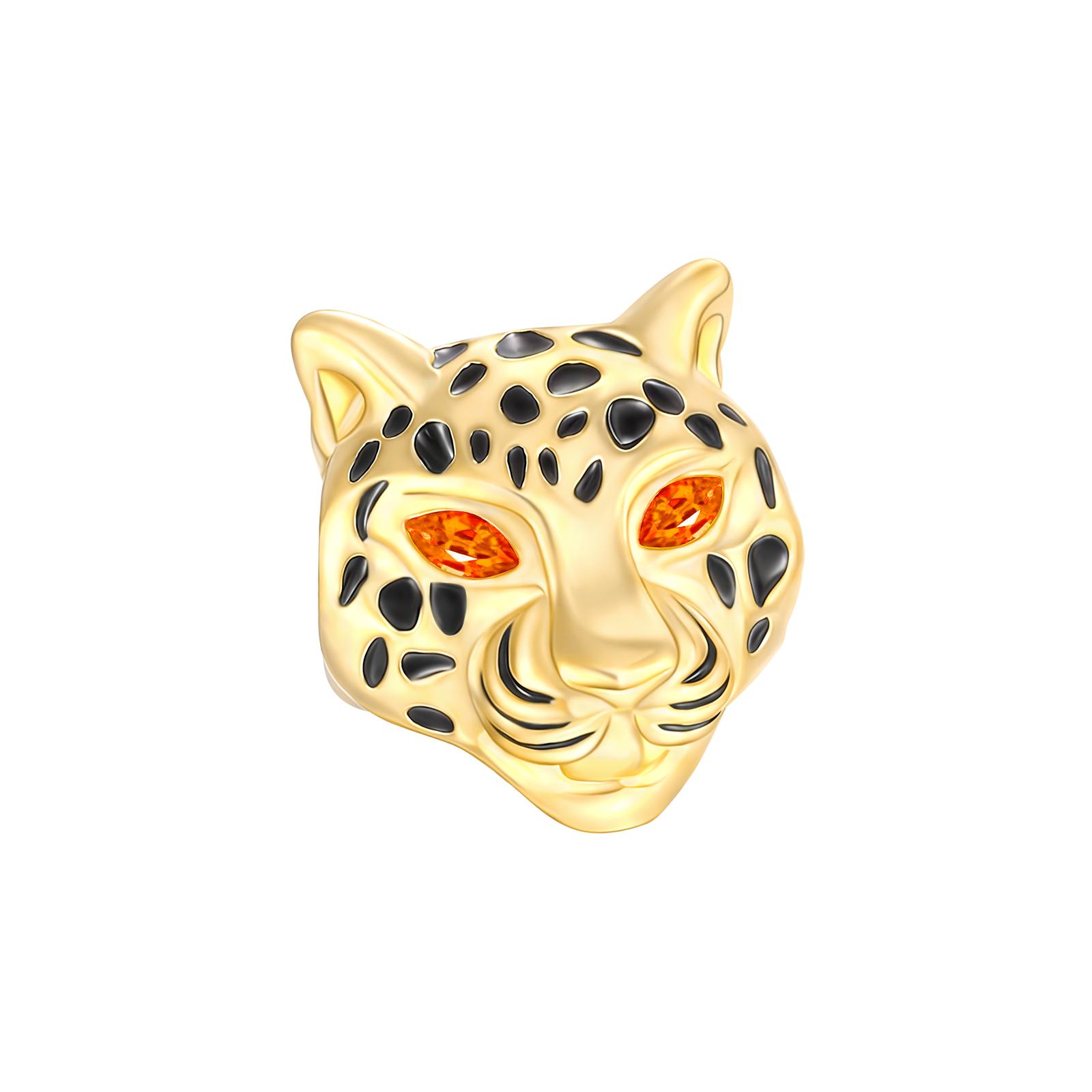 

Gold Series DIY 925 Silver Inlaid Zirconium Sun Leopard Pendants for Bracelet Jewelry Gift