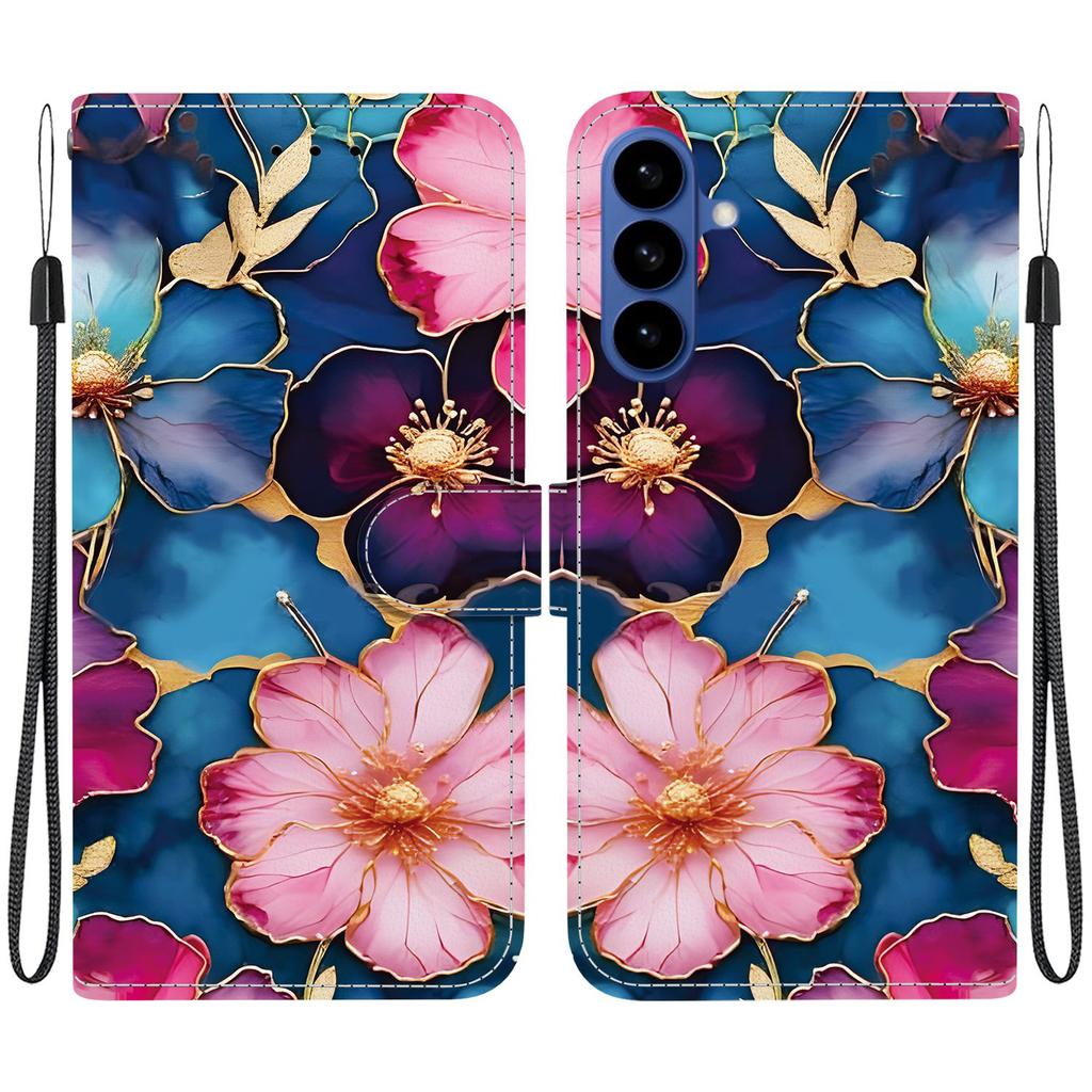 For Samsung Galaxy S26+ Wallet Case Pattern Printing Leather Stand Phone Cover with Strap