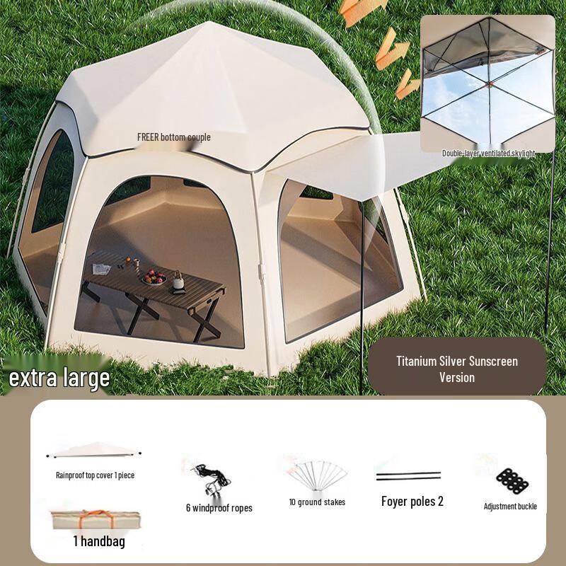OEING Automatic Pop-Up Hexagonal Camping Tent Super Large