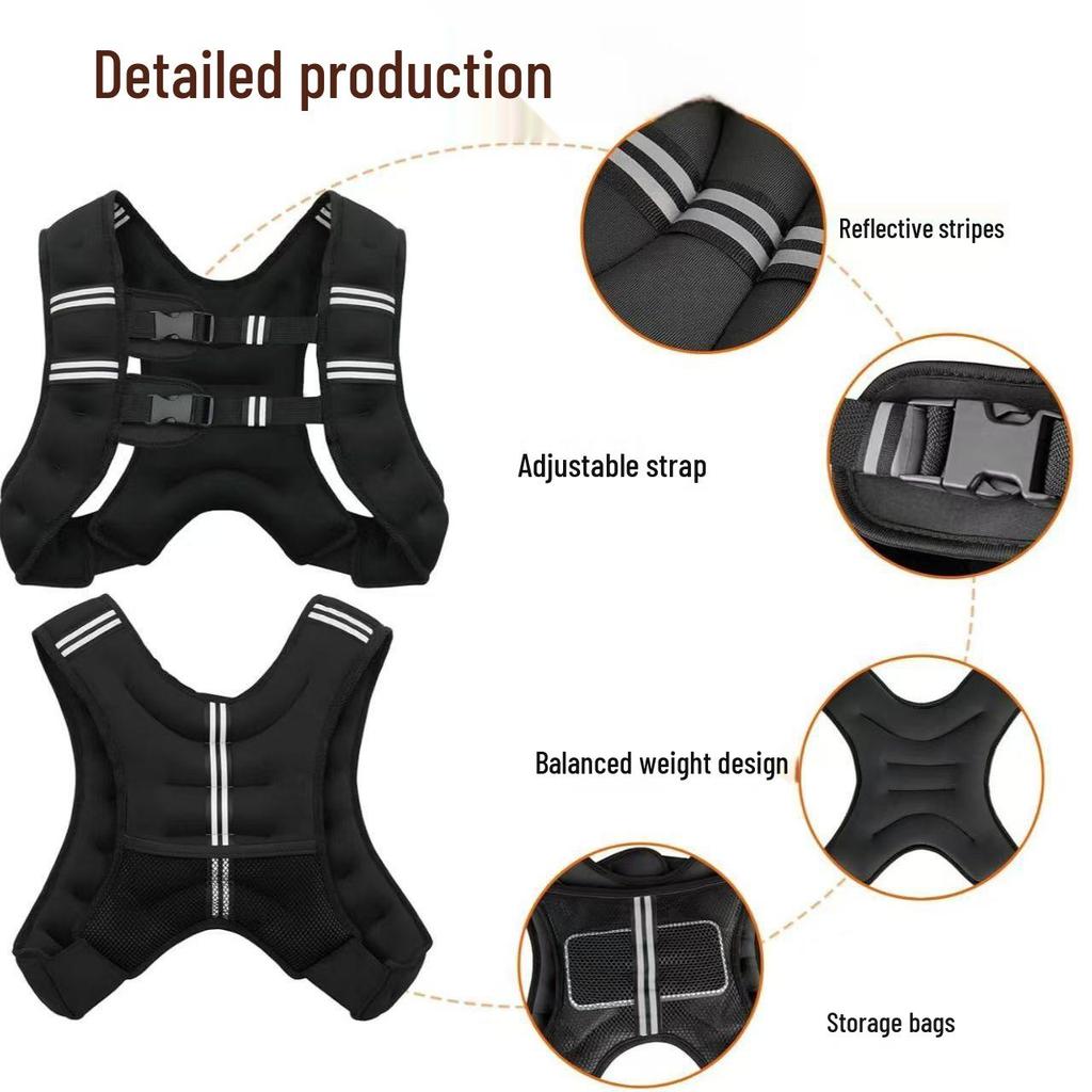 Unisex Weighted Running Vest - 3/5/8kg Fitness & Boxing Training Gear