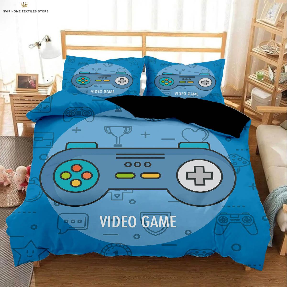 

Watercolor Starry Sky Game Controller 3D Printed Quilt Cover 100% Polyester Machine Washable Duvet Cover Bedding Set EU 135x200cm 2PCS