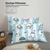 3-piece Down Duvet Cover with Blue Striped Cartoon Cat Pattern Print (1 Down Duvet Cover+2 Pillowcases, No Core) Bedding Set