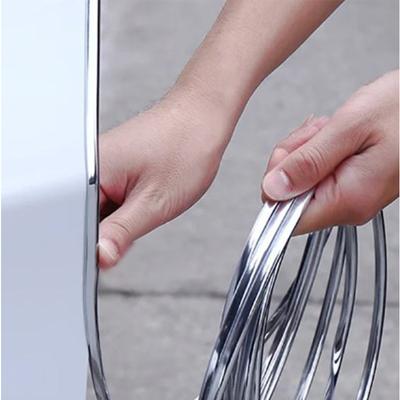 Anti-Collision Plating Adhesive Strip Door Protection StripCar Door Edge Scratch Protector DIY Silver Moulding Trim Strips