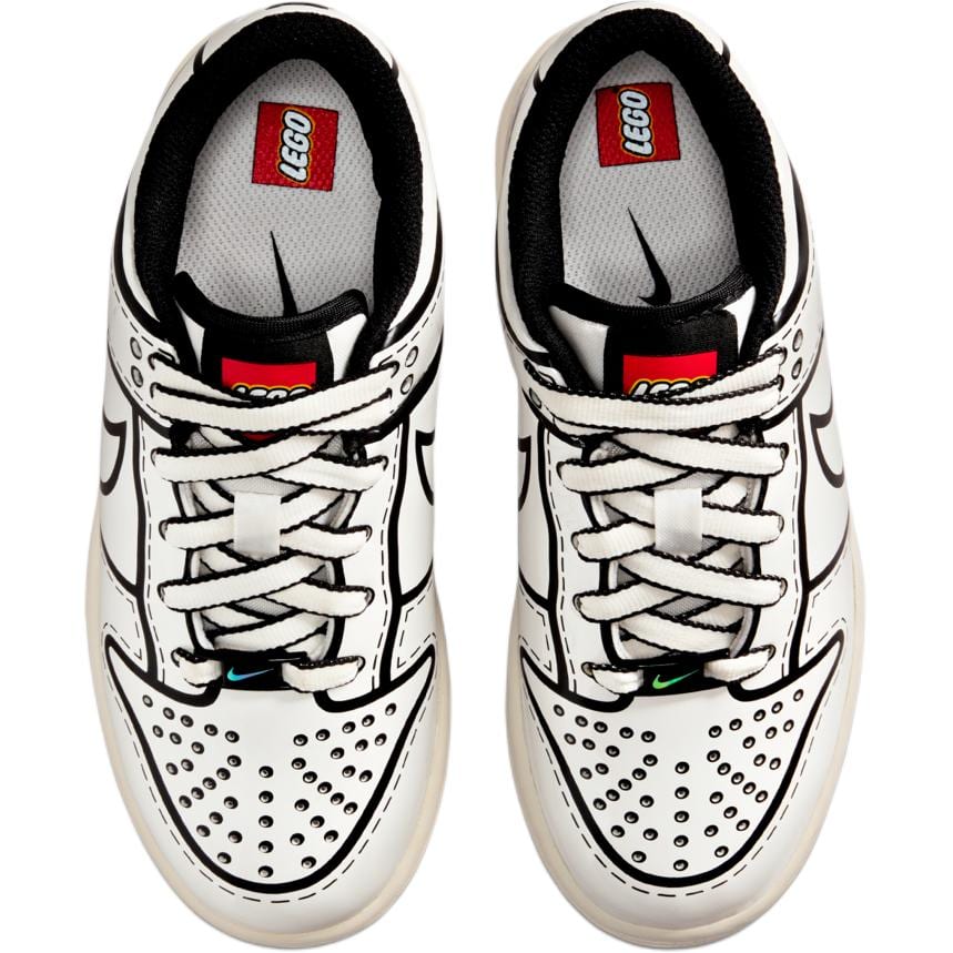 LEGO x Nike Dunk Low Top Kinder-Skateboardschuhe Schwarz Weiß Kinder im Alter von 3-7 Jahren II7288-100
