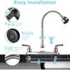 RV Kitchen Faucets,Flexible Spout RV Kitchen Sink Faucet Replacement with Two Handle-8" Main Body,High Arch-360 Swivel Replace for RV Home Campers