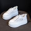 Leather little white shoes women's summer mesh single shoes muffin platform sports shoes small casual shoes tide