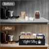 Wooden Coffee Rack Portable Desktop Tea Coffee Bean Storage Organizer Vintage Coffee Storage Holder Home Coffee Accessories