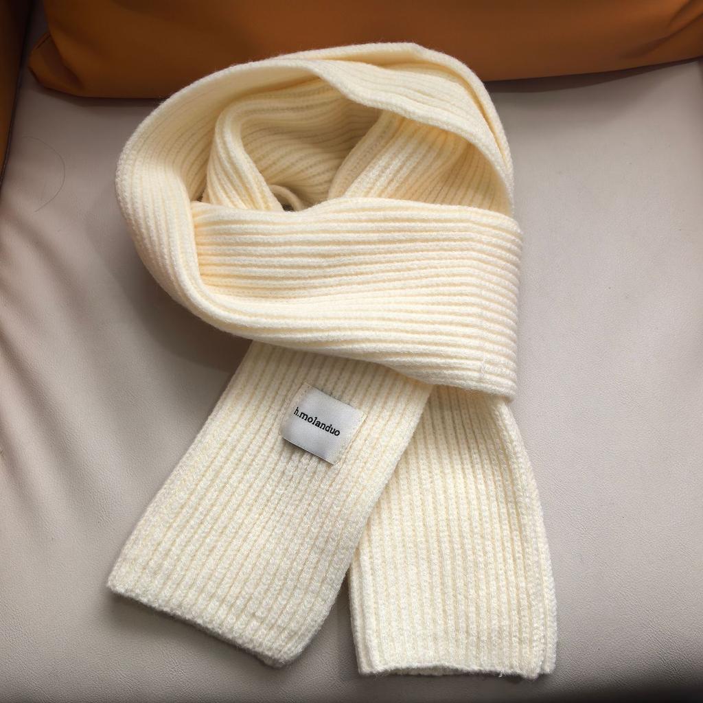 Solid color knitted scarf autumn and winter Korean atmosphere fashion student couple atmosphere scarf warm scarf wholesale