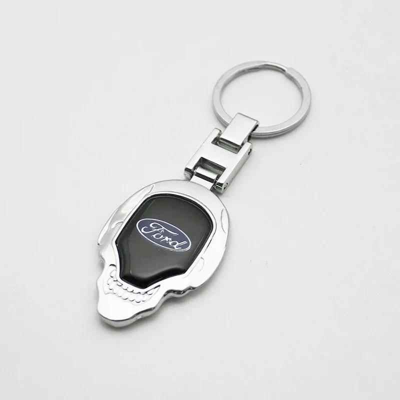 AAAML1 3D Metal/Leather Car Keychain Key Chain Ring Key Holder For Ford Focus 2 3 MK2 MK3 Fiesta Ranger Mondeo Ecosport Kuga Accessorie