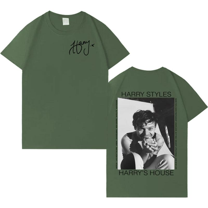 

Singer Harry Styles Harajuku Graphic 2026 Tshrits Double Sided Print Cotton T Shirt Mens Women Oversized Casual Popluar Tshirt M