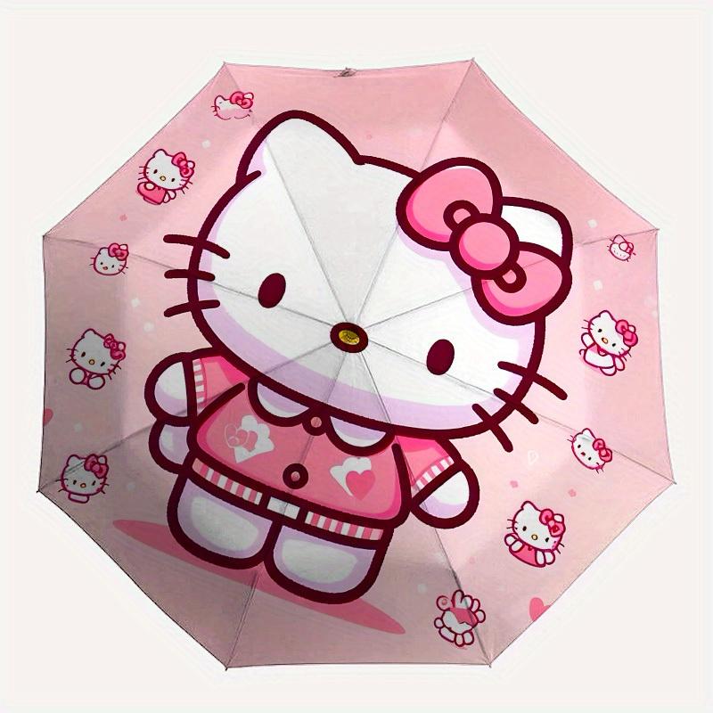 1pc Hello Kitty Pink Heart Umbrella with Plastic Handle,Suitable for All Seasons Home Travel Outdoor UmbrellaSanlio084