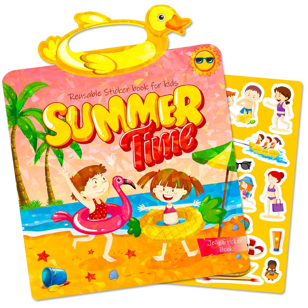 Handheld Sunny Beach Independent DIY Creative Quiet Book New Laser Cover Jelly Sticker Book
