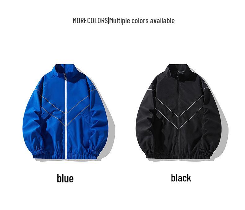 Unisex Reflective Windbreaker: Trendy Casual Jacket for Spring & Autumn